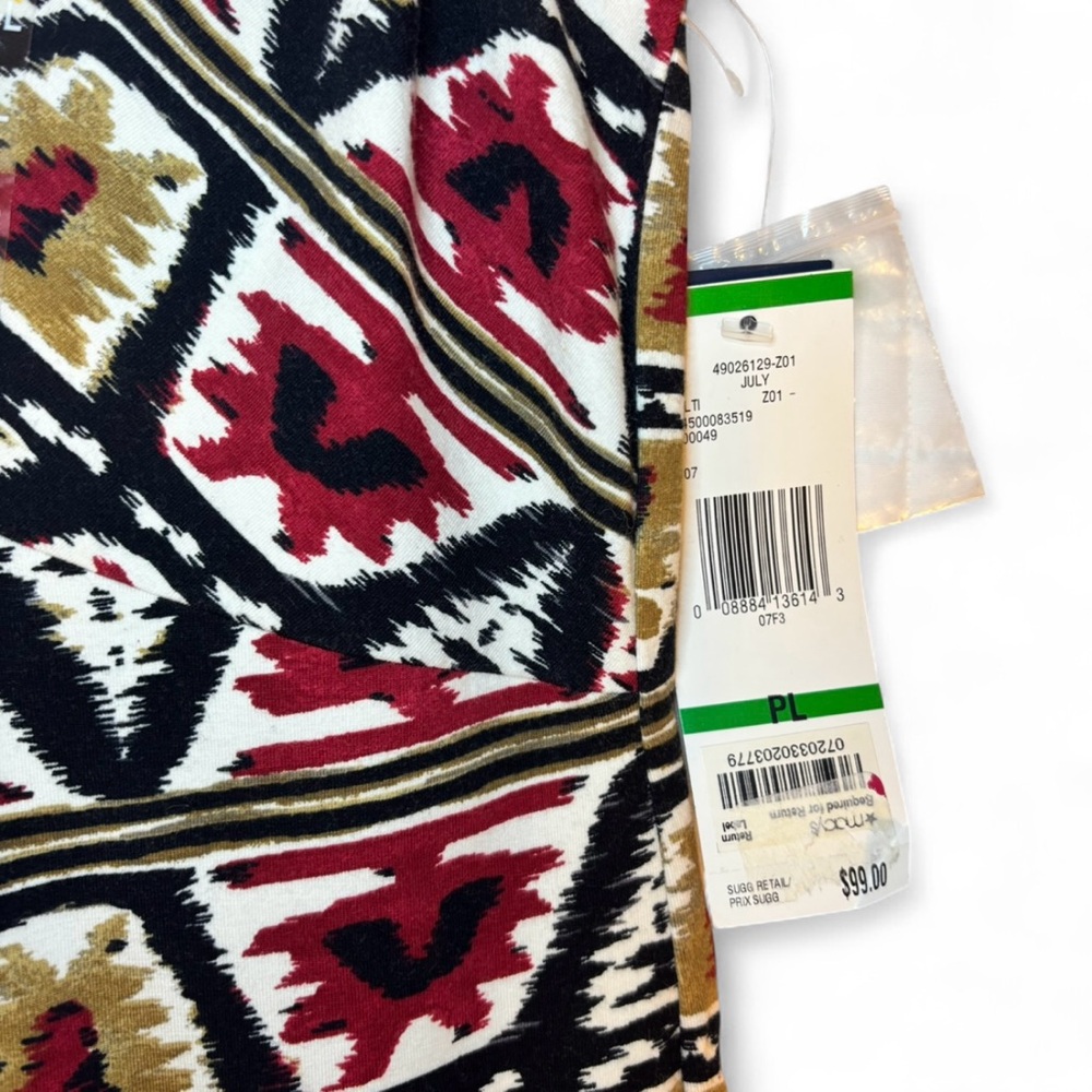 NWT Jones New York Multicolor Geometric Midi Dress Petite Large - Picture 5 of 6